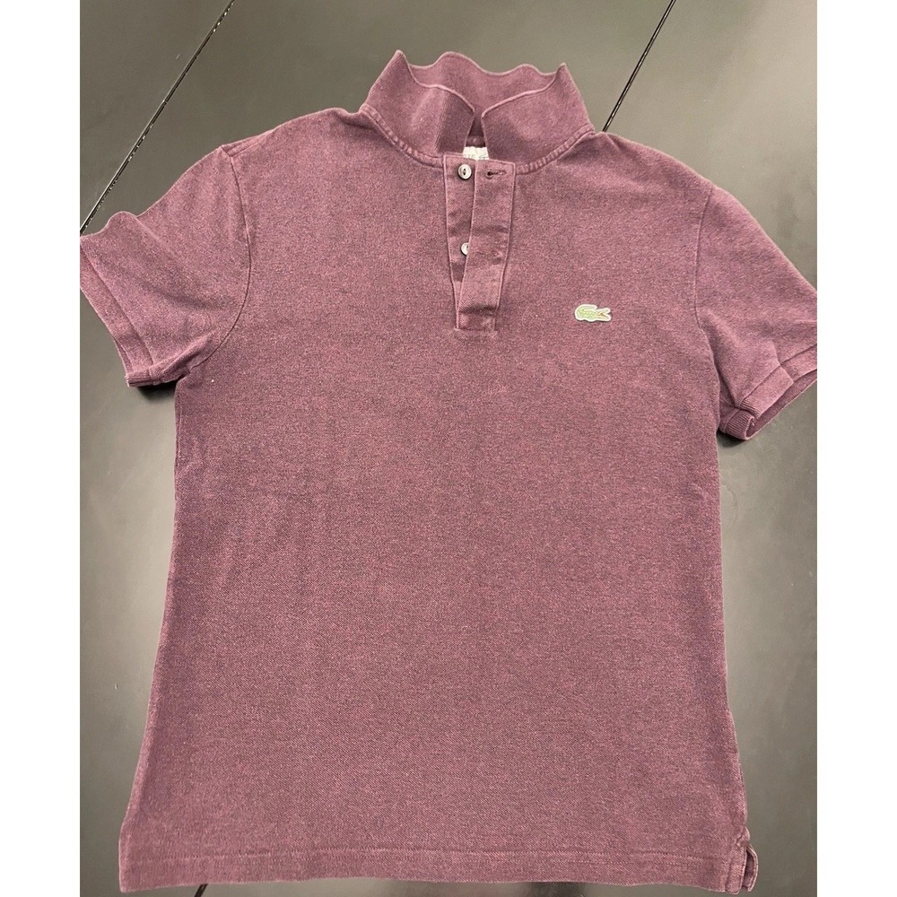 Lacoste Slim Fit Polo Shirt Mens M Red Short Sleeve Pique Cotton Alligator Logo